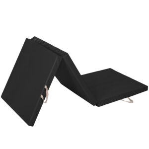 Vastag fitnesz szőnyeg gimnasztikai edzéshez, összecsukható, 180x60x5cm, fekete