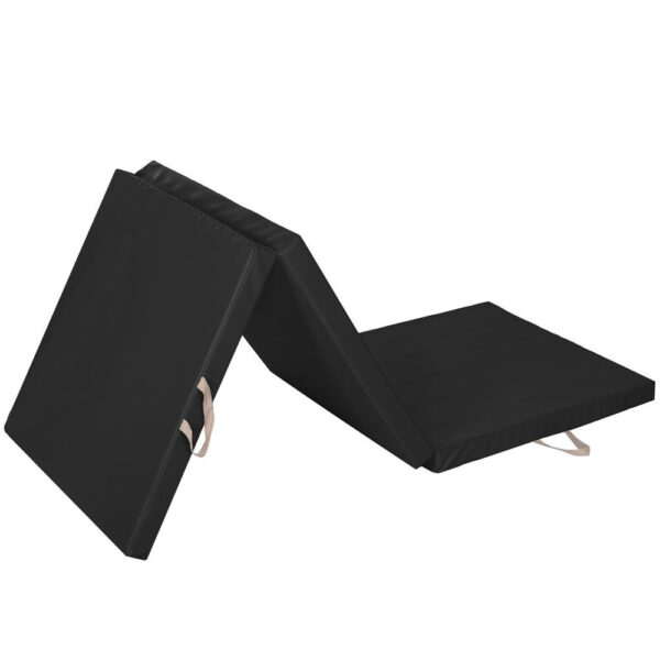 Vastag fitnesz szőnyeg gimnasztikai edzéshez, összecsukható, 180x60x5cm, fekete
