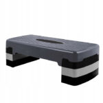 Aerobic steppad, 3 fokozatban állítható, terhelés 350 kg, 28x68x20cm, fekete és szürke