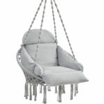 Kerek alakú függőfotel otthonra vagy kertbe, szürke