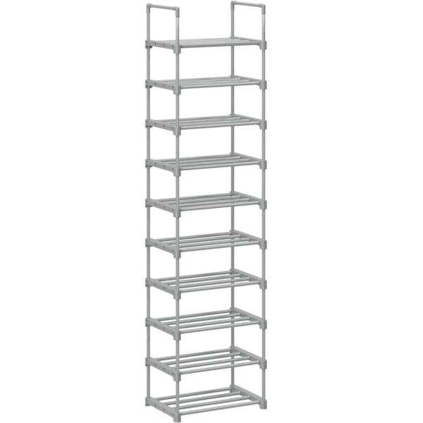 RESIGILAT: SONGMICS Suport pentru pantofi, cadru metalic cu 10 nivele, design personalizabil, 30x45x174cm, gri
