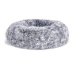 FEANDREA Bolyhos ágy kutyáknak és macskáknak, levehető huzattal, mosható, puha plüss hosszú cérnával, 60 cm, szürke