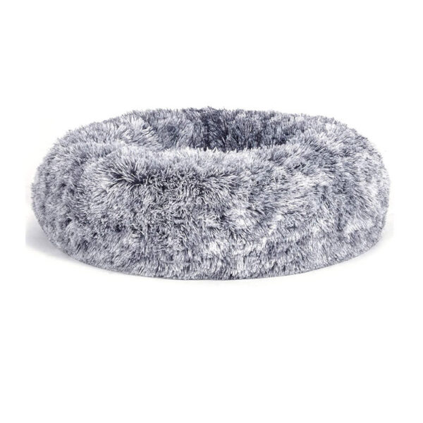 FEANDREA Bolyhos ágy kutyáknak és macskáknak, levehető huzattal, mosható, puha plüss hosszú cérnával, 60 cm, szürke