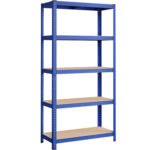 SONGMICS Fém tárolópolc, MDF polcokkal, 5 polc, max. 875 kg, 180x90x40cm, kék