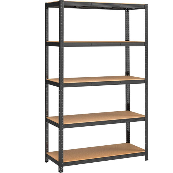 SONGMICS Fém tároló állvány, faforgácslap polcokkal, 5 polc, max. 875 kg, 200x120x60cm, fekete