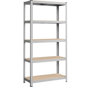 SONGMICS Fém tárolópolc, horganyzott felülettel, 5 polc, max. 875 kg, 180x90x40cm, ezüst