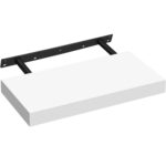 VASAGLE Lebegő függesztett fali polc, MDF, rögzítőrendszerrel együtt, 40x20x4cm, fehér