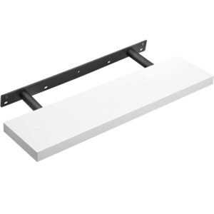 VASAGLE Lebegő függesztett fali polc, MDF, rögzítőrendszerrel együtt, 80x20x4cm, fehér