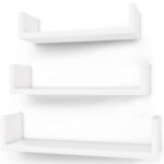 SONGMICS Lebegő fali polcok, 3 db-os készlet, MDF, 30, 35 és 40 cm, fehér