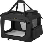 FEANDREA Kisállatszállító táska, összecsukható, textil anyagból, M-es méret, 60x42x42cm, fekete