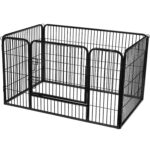 FEANDREA Kutya kennel, ajtóval, XXL, 122x80x70cm, fekete