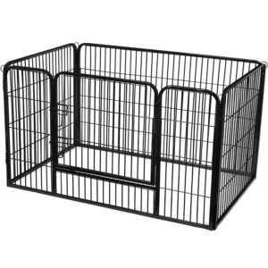 FEANDREA Kutya kennel, ajtóval, XXL, 122x80x70cm, fekete