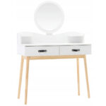 (DL) Palermo fésülködő és sminkasztal, fehér, 2 fiókkal, tükörrel, 100x40x139cm