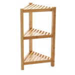 Bambusz sarokpolc fürdőszobába vagy nappaliba, 3 polc, 34x34x60cm, natúr barna