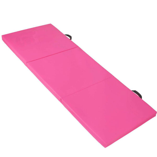 Vastag fitnesz szőnyeg gimnasztikai edzéshez, összecsukható, 180x60x5cm, rózsaszín - Image 11