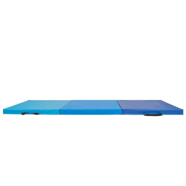 Saltea fitness groasa pentru antrenamente gimnastica, pliabila, 180x60x5,5cm, albastru - Image 11