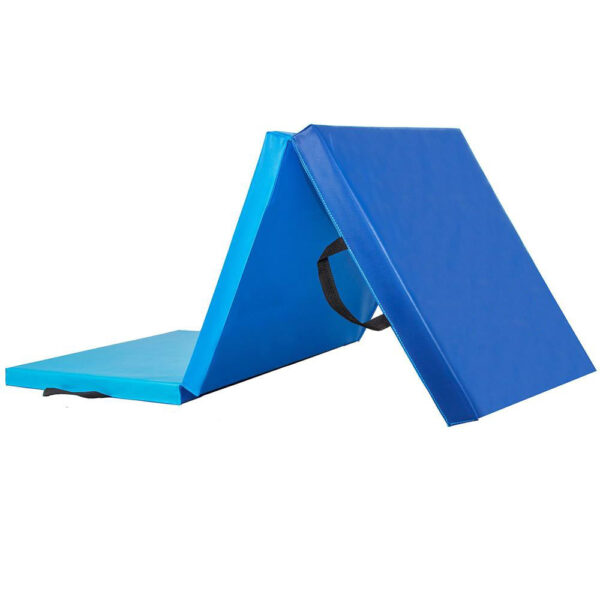 Saltea fitness groasa pentru antrenamente gimnastica, pliabila, 180x60x5,5cm, albastru - Image 13