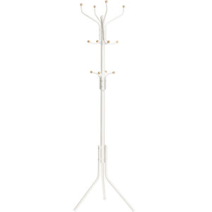SONGMICS Ruhaakasztó 12 akasztóval 3 szinten, fém, magassága 182 cm, krémfehér
