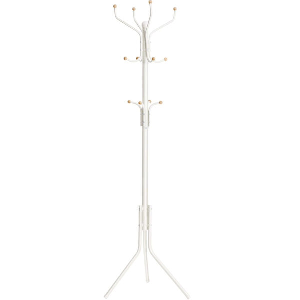 SONGMICS Ruhaakasztó 12 akasztóval 3 szinten, fém, magassága 182 cm, krémfehér