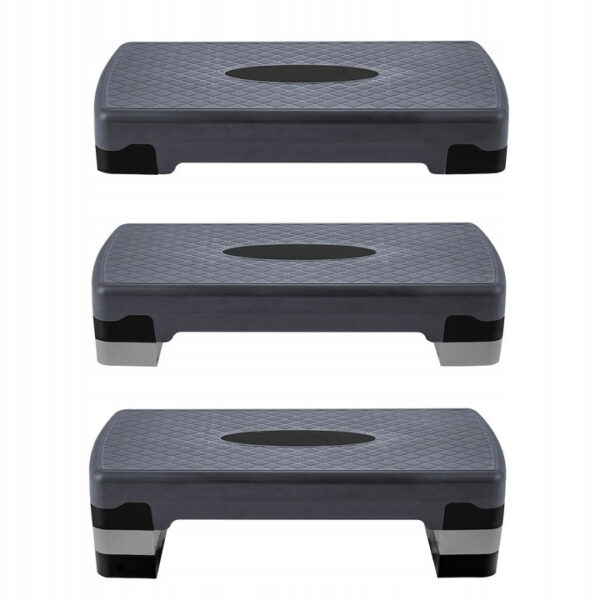 Aerobic steppad, 3 fokozatban állítható, terhelés 350 kg, 28x68x20cm, fekete és szürke - Image 2