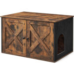 FEANDREA Vintage macskaház, 80x53x50cm, barna-fekete