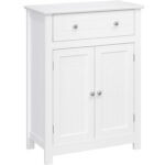 VASAGLE Fürdőszobaszekrény fiókkal és tárolóhellyel 2 ajtóval, 60x30x80cm, fehér