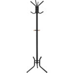 VASAGLE Ruhafogas, fa formájú, acélból, 12 kampóval, 176 cm, fekete