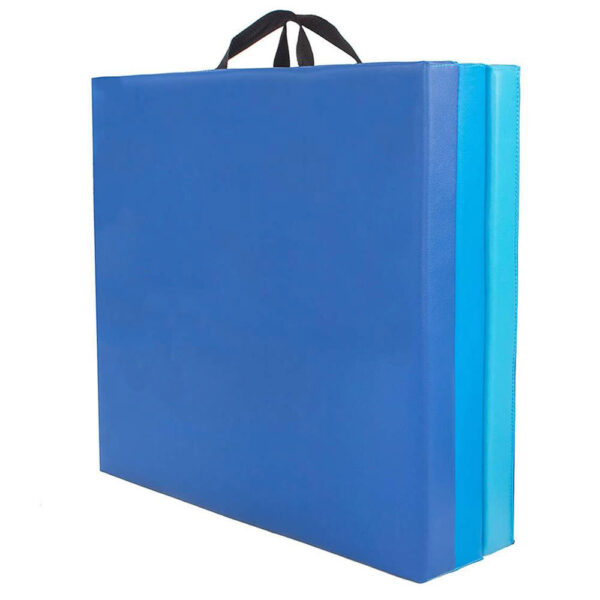 Saltea fitness groasa pentru antrenamente gimnastica, pliabila, 180x60x5,5cm, albastru - Image 4