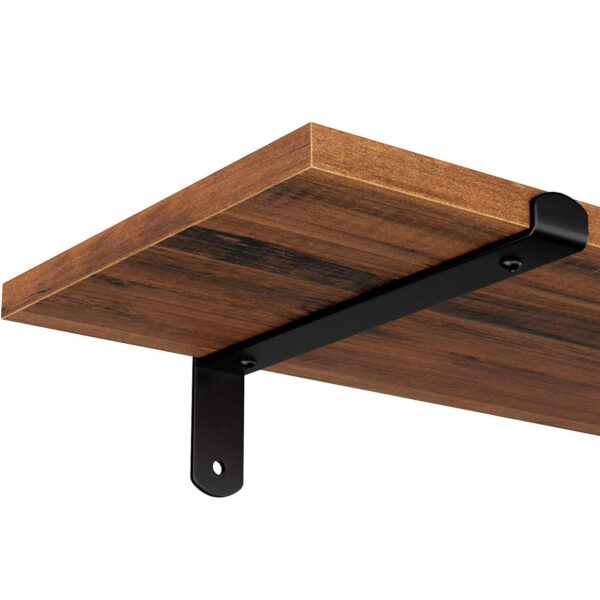 ÚJRACSOMAGOLT TERMÉK: SONGMICS 2 db lebegő fali polc készlet, MDF vintage fa hatású, 60x20cm, polconként 15 kg, orosz barna - Image 10