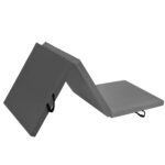 Vastag fitnesz szőnyeg gimnasztikai edzéshez, összecsukható, 180x60x5,5cm, szürke