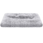 FEANDREA Pat pufos pentru caini sau pisici, captuseala moale cu fir lung, lavabil la masina, XL, 110x73cm, gri deschis