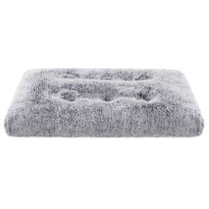 FEANDREA Pat pufos pentru caini sau pisici, captuseala moale cu fir lung, lavabil la masina, 80x50cm, gri deschis