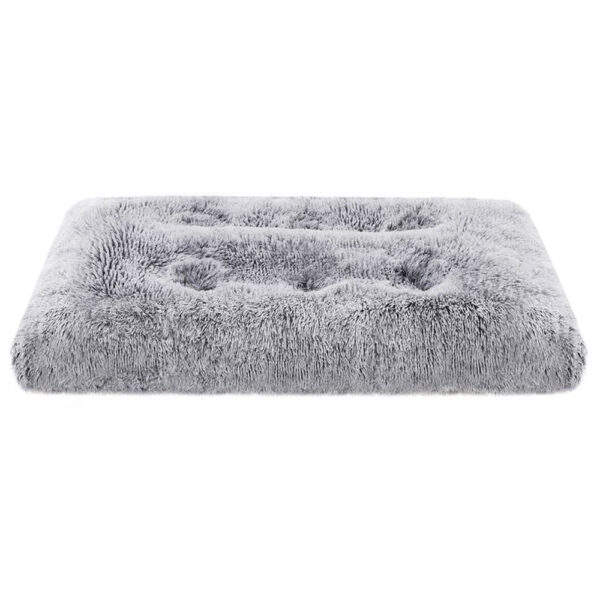 FEANDREA Pat pufos pentru caini sau pisici, captuseala moale cu fir lung, lavabil la masina, 80x50cm, gri deschis