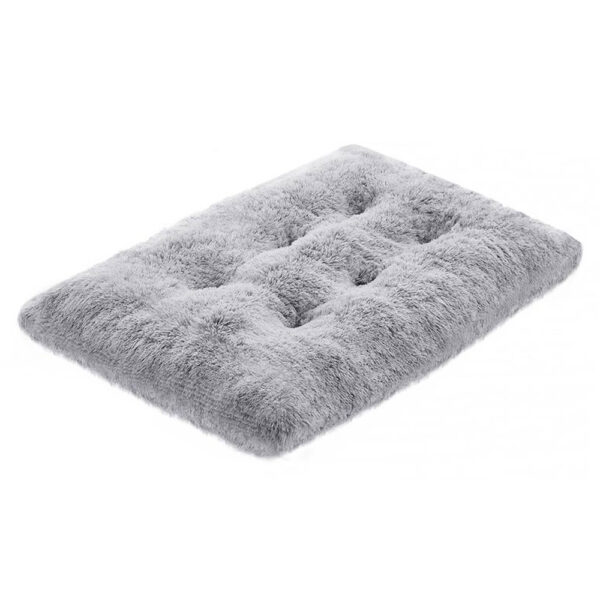 FEANDREA Pat pufos pentru caini sau pisici, captuseala moale cu fir lung, lavabil la masina, 80x50cm, gri deschis - Image 9