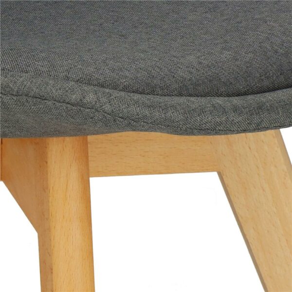 Set 4 scaune dining Verdhe pentru bucatarie tapitat cu material din in, 44x80cm, gri - Image 11