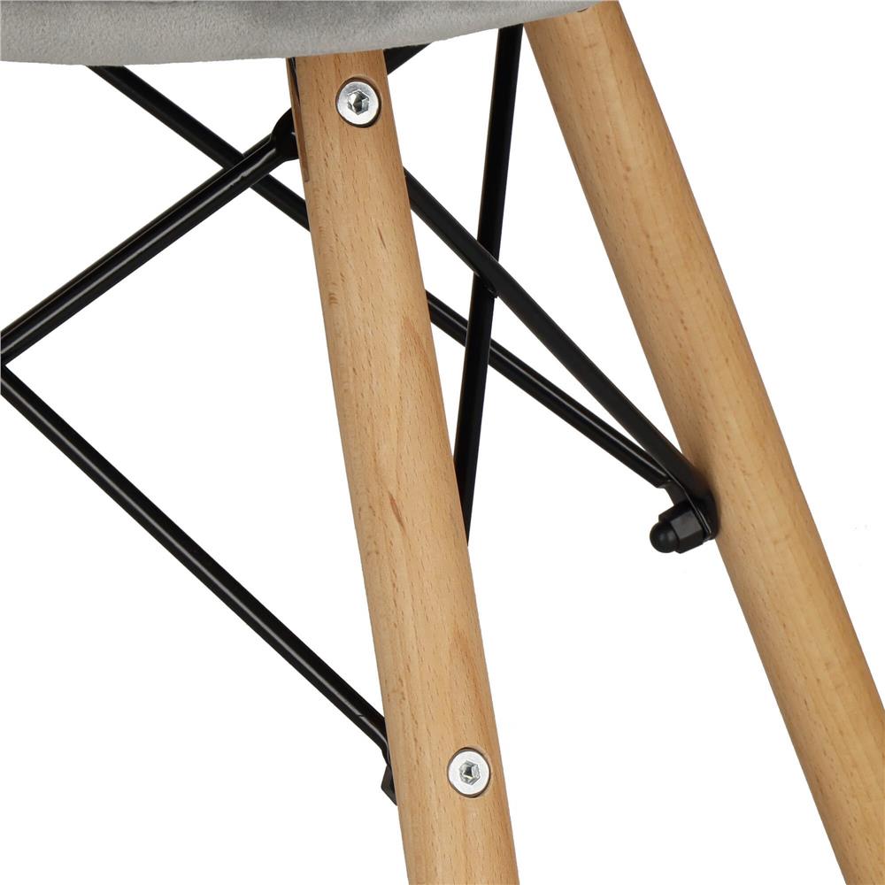 Set 4 scaune dining Milano Soft pentru bucatarie tapitat cu catifea moale, 44x84cm, gri - Image 9