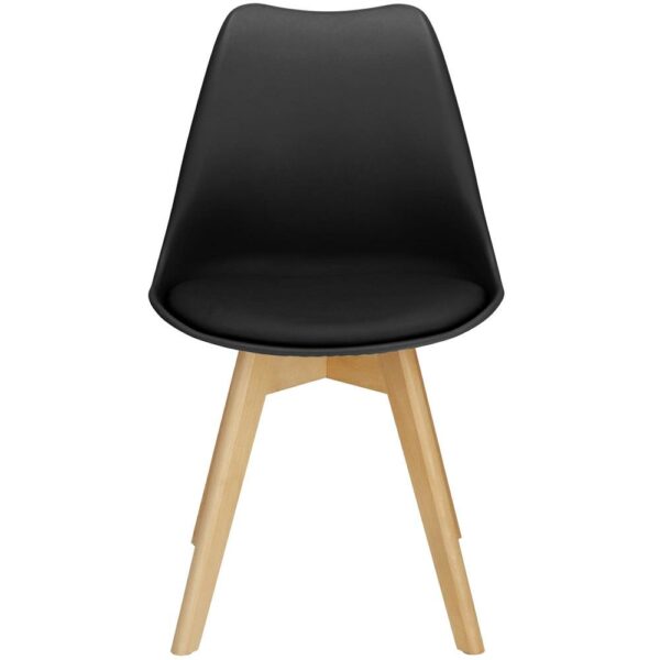 Set 4 scaune dining Verdhe pentru bucatarie cu perna tapitata cu piele ecologica, 44x82cm, negru - Image 11