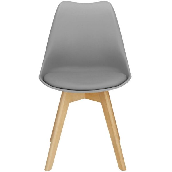 Set 4 scaune dining Verdhe pentru bucatarie cu perna tapitata cu piele ecologica, 44x82cm, gri - Image 11