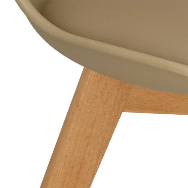 Set 4 scaune dining Verdhe pentru bucatarie cu perna tapitata cu piele ecologica, 44x82cm, maro - Image 10