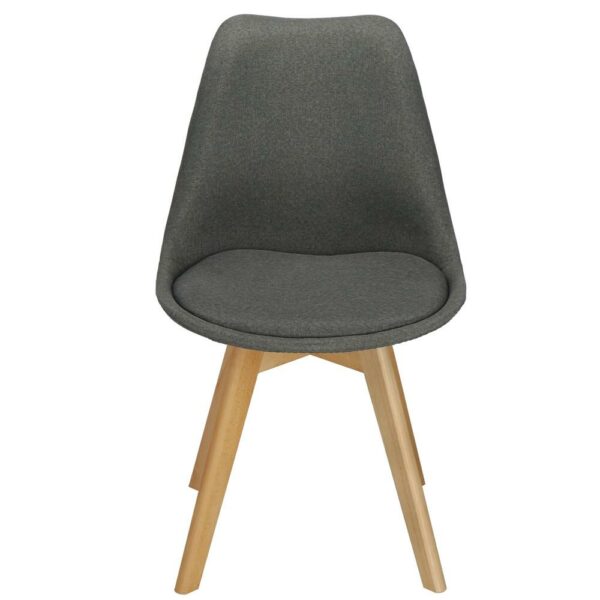 Set 4 scaune dining Verdhe pentru bucatarie tapitat cu material din in, 44x80cm, gri - Image 12