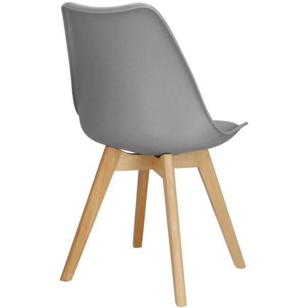 Set 4 scaune dining Verdhe pentru bucatarie cu perna tapitata cu piele ecologica, 44x82cm, gri - Image 12