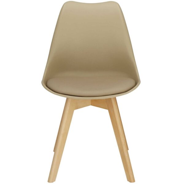 Set 4 scaune dining Verdhe pentru bucatarie cu perna tapitata cu piele ecologica, 44x82cm, maro - Image 11