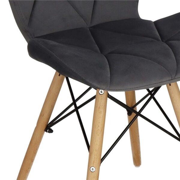 Set 4 scaune dining Torino pentru bucatarie tapitat cu catifea, 40x72cm, gri - Image 13