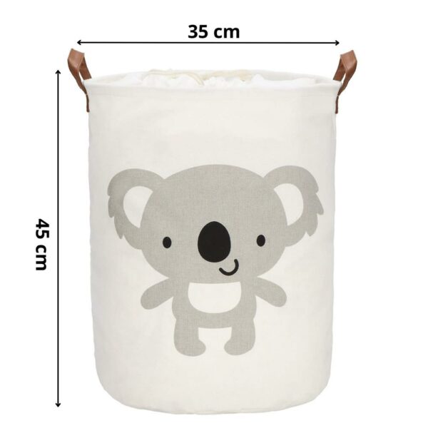 Tárolókosár ruháknak vagy játékoknak, 45x35 cm, pamut és lenvászon, 43 l, koala maci - Image 9