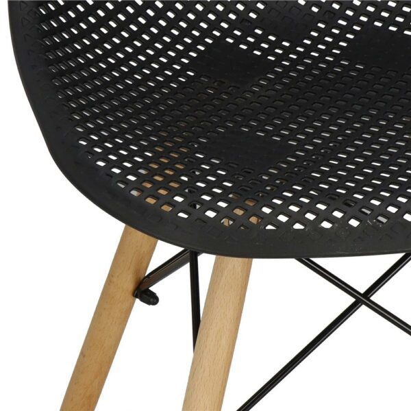 Set 4 scaune dining Milano pentru bucatarie cu textura perforata, 43x83cm, negru - Image 12