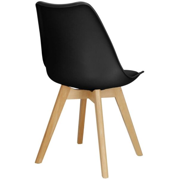 Set 4 scaune dining Verdhe pentru bucatarie cu perna tapitata cu piele ecologica, 44x82cm, negru - Image 13