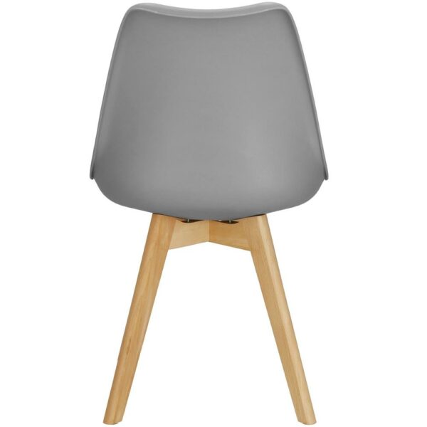 Set 4 scaune dining Verdhe pentru bucatarie cu perna tapitata cu piele ecologica, 44x82cm, gri - Image 13