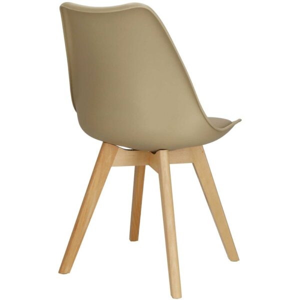Set 4 scaune dining Verdhe pentru bucatarie cu perna tapitata cu piele ecologica, 44x82cm, maro - Image 12
