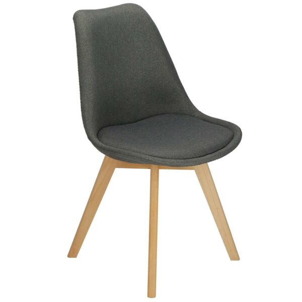 Set 4 scaune dining Verdhe pentru bucatarie tapitat cu material din in, 44x80cm, gri - Image 13