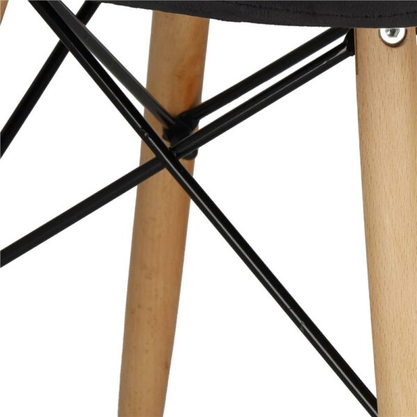 Set 4 scaune dining Torino pentru bucatarie tapitat cu catifea, 40x72cm, negru - Image 14